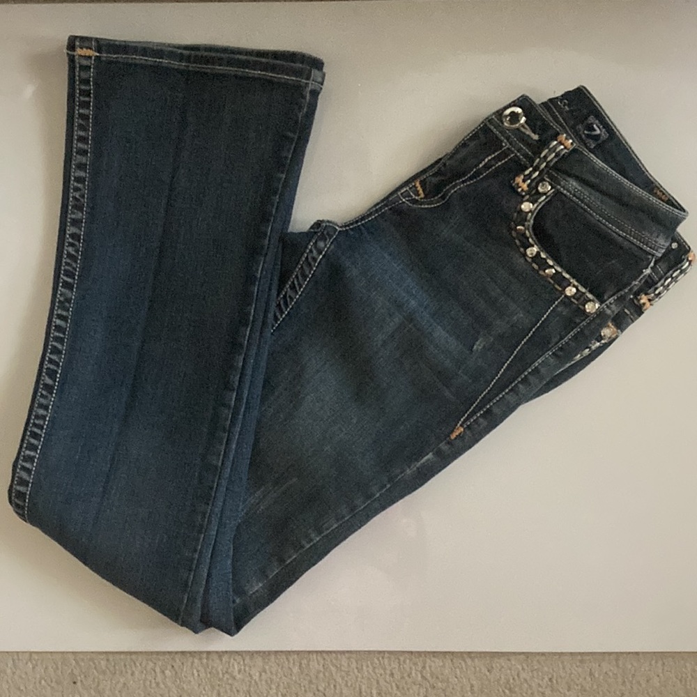 LA Idol USA Jeans size 7 W 30 L 34 (per label) blue denim 97% cotton 3% Elastin - Picture 4 of 15